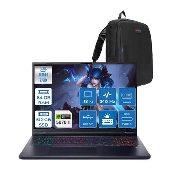 Acer Predator Helios Neo 18 Aı Intel®Core™ Ultra 9 275Hx 64Gb Ddr5 512Gb Ssd 12Gb/Rtx5070ti 140W 18" 2560 X 1600 Wqxga 240Hz Freedos Gaming Bilgi