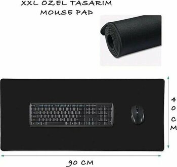 Noyiska Uzun XXL Kaydırmaz Siyah 90x40 cm Mouse Pad