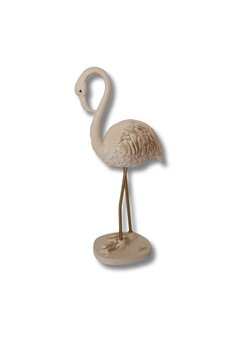 DoğaDekor Flamingo Dekoratif Polyester Biblo Krem