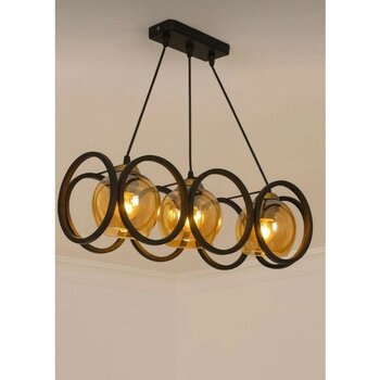 LED Yeni Model 3 Ampüllü Lüx Mutfak Avize - Siyah