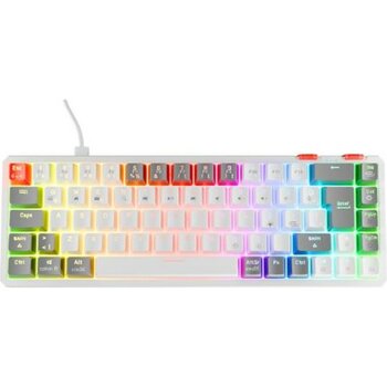 Rampage Yoru Mini Beyaz-Gri Type-C Bağlantılı Outemu Red Swich Q Mekanik Gaming Oyuncu Klavye Rgb
