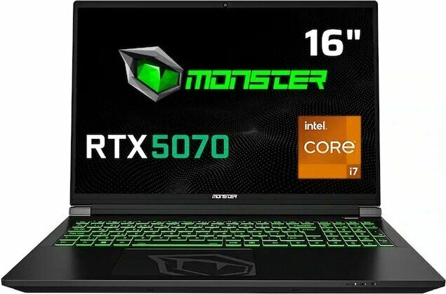 Monster Tulpar T6 V3.4 Intel Core i7-13700HX 16GB 500GB SSD RTX 5070 16" Siyah Oyun Dizüstü Bilgisayar