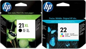 HP 21XL 22 C9351CE C9352AE Siyah ve Renkli 475 Sayfa (Siyah), 165 Sayfa (Renkli) Uyumlu HP Yazıcı Modelleri Kartuş Seti