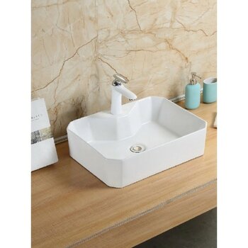 Tezgah Üstü Seramik Çanak Lavabo Banyo Lavabosu - Beyaz