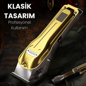 Enchen Boost 3 Gold 8 Başlık 0,8 mm Minimum Kesim 2000mAh Saç Kesim Makinesi