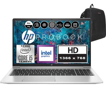 Hp Probook 450 G9 Intel Core I5 1235u 64gb 512gb Ssd Freedos 15.6" Hd(1366 X 768) 250 Nit Taşınabilir Bilgisayar 969l8etf17 + Zetta Çanta