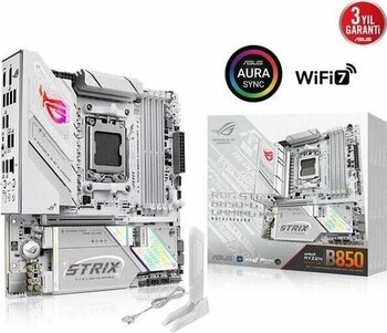 Asus Rog Strıx B850-g Gamıng Wıfı7 Ddr5 Hdmı-dp Typec Pcıe 5.0 Am5 Matx Beyaz