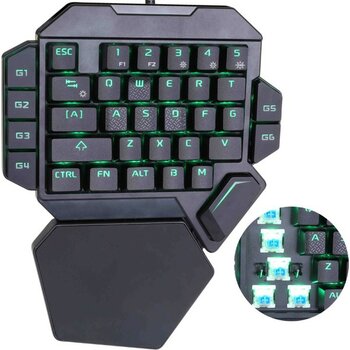 K50 Tek El Mekanik Oyuncu Klavyesi Kablolu - Blue Switch Rgb Aydınlatmalı 35 Tuşlu Gaming Klavye-Keyboard