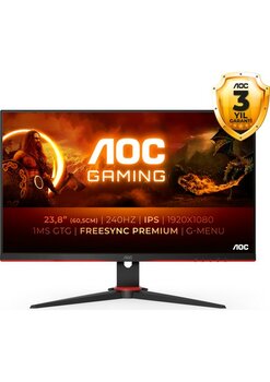 AOC24G2ZE 23.8" 240Hz 0.5ms (HDMI+Display) FreeSync Premium FHD IPS Monitör