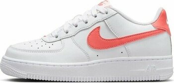 Nike Air Force 1 Af1 Gs Leather Unisex Sneaker Hakiki Deri Günlük Spor Ayakkabı Beyaz Turuncu - 39 - Turuncu - Beyaz