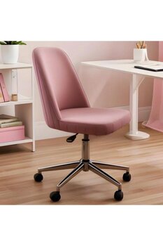 SEZBİL Ofis Ders Çalışma Çok Amaçlı Poliüretan Krom Ayaklı Ergonomik 360 Derece Sandalye