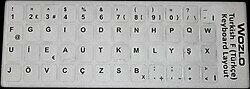 Laptoplar İçin Türkçe F Klavye Sticker Klavye Etiketi Gri