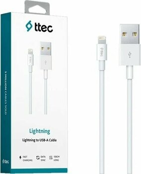 Ttec Lightning 2A USB 1m Beyaz Lightning Şarj ve Data Kablosu