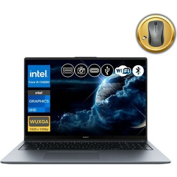 Huawei Matebook D16 I5-13420H 16GB Ram 512GB SSD 16" Fhd IPS Freedos Notebook+Mouse (MCLG-W5651 A13) - 512 GB - 16 GB