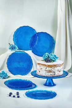 Lora Bianca Goblen 7 Parça Pasta Servis Sunum Tabağı Seti