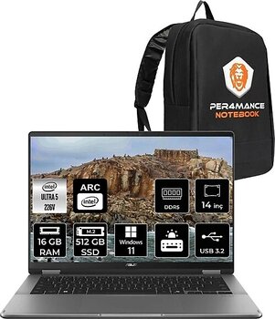 ASUS Vivobook 14 Flip Ultra 5 226V 16GB RAM 512GB SSD 14'' WUXGA OLED W11H Dizüstü Bilgisayar & PER4