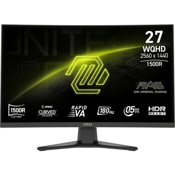 MSI Msı 27" Mag 275CQF E18 2560X1440 (Wqhd) 16:9 Curve 1500R Rapıd Va 180HZ 0.5ms Freesync Gamıng Monıtor - 180 Hz - 27 inç