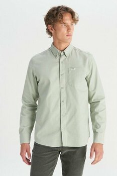 %100 Pamuk Regular Fit Normal Kesim Cep Detaylı Mint Yeşili Gömlek - L