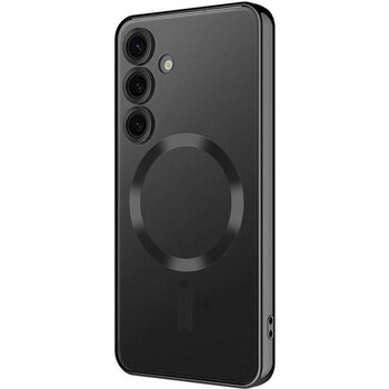 Samsung Galaxy S24 Fe Kılıf Kamera Lens Korumalı Renkli Magsafe Şeffaf Silikon Lila