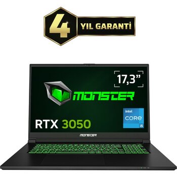 Monster Abra A7 V15.3.1 Intel Core I5 13500H 16 GB RAM 1 TB SSD 6 GB RTX 3050 Windows 11 17,3" Fhd 144 Hz Oyun Bilgisayarı