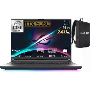Asus Rog Strix G18 Intel Core I9 14900HX  16GB 1tb+1tb RTX5060 Freedos 18" Taşınabilir Bilgisayar G815JMR-S9035 - 2 TB - 16 GB