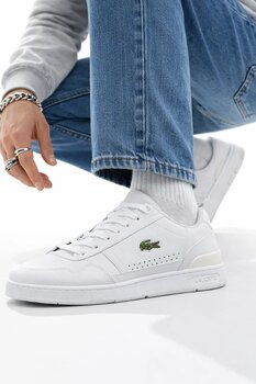 Lacoste T-Clip Hakiki Deri Erkek Beyaz Sneaker 42 Numara