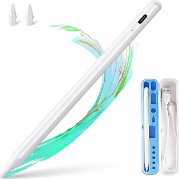 iPad Kalem – Apple Pencil Alternatifi iPad Pencil | USB-C Hızlı Şarj, Palm Rejection, 8 Saat Pil | iPad 6-10, Air, Pro, Mini Uyumlu, 2 Yedek Uç