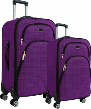 Orta ve Kabin Boy Valiz Seti 4 Teker Kumaş Valiz Mor 1081 - Orta Boy