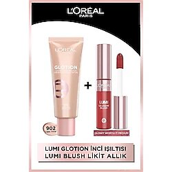 L'Oreal Paris 902 Light Glow Glotion Highlighter + Lumi Blush Glowy Worth It Medium