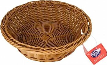 Hasır Yuvarlak Sepet Ekmek Sepeti - Meyve Sepeti 21cm X 7cm