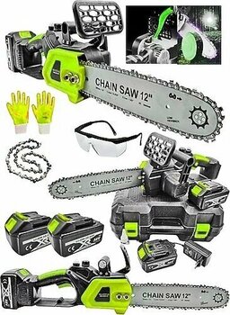 MOONSHOP 30 Cm Palalı Şarjlı Ağaç Kesme Hızar Bıçkı Testere Dal Budama Makinesi Isınmaya Karşı Çift