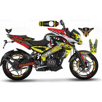 Kaly Bajaj Pulsar 200 NS Rossi Sticker Set Sarı - Renkli