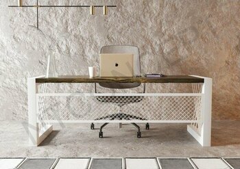 Ntconcept Alfa M8 Masif Ağaç Ofis ve Çalışma Masası - Ebat Seçenekli -  75x190 cm - Açık Ceviz