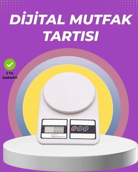 Beyaz Plastik Dijital Mutfak Tartısı 24x16.8x1.5cm Çok Renkli