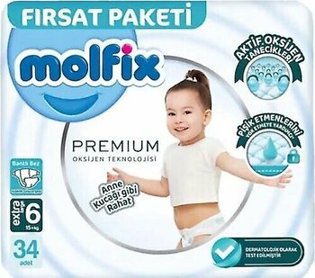 Molfix Premium Extra Large No:6 34'lü Bebek Bezi