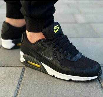 Nike Air Max 90  Leather Black Hakiki Deri Erkek Snekaer Siyah - 45