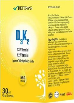 Referans Nutra Vitamin D3K2 30 Ml 580 Damla