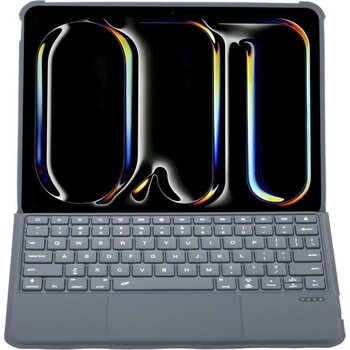T5504D Ipad Pro 11 (2024) Kılıf Palermo Ledli Klyeli Standlı Tablet Kılıfı - Siyah