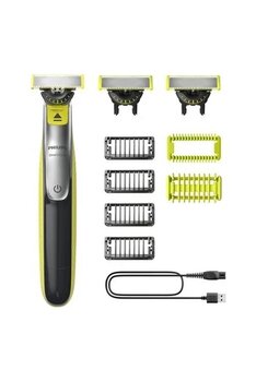 Philips Oneblade 360 Yüz + Vücut Tıraş Makinesi | 2 Başlık, 8 Tarak, 1 Gövde Kiti, Usb Şarj - Qp2834/31