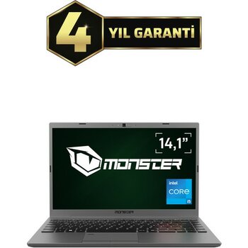 Monster HUMA H4 V5.1.14 Intel Core i5 1235U 32 GB RAM 1 TB SSD Windows 11 Pro 14,1'' FHD 60 Hz Taşınabilir Bilgisayar - Gümüş