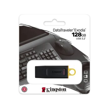 Kıngston Dtx/128gb Usb 3.2 Data Traveler Exodia Gen 1 Flash Disk Siyah - Sarı