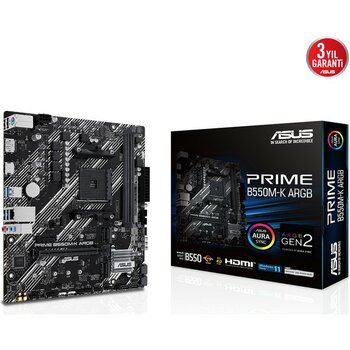 Asus Prıme B550M-K Argb Ddr4 5100MHZ Matx M.2 Amd HDMI Dp Am4