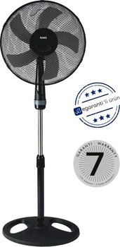 Raks SF16TRIO 55W Siyah Ayaklı Duvar Ve Masa Vantilatörü