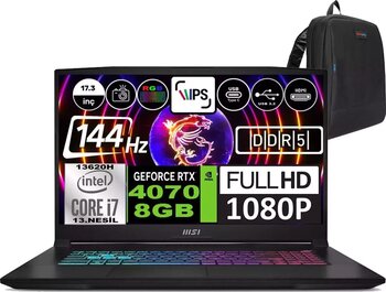 Msı Katana 17 Intel Core I7 13620H 64GB 512GB SSD RTX4070(105W) 8gb Freedos 17.3" Fhd 144Hz Taşınabilir Bilgisayar B13VFK1030XTRWF09 + Zetta Çanta