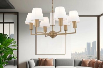 Ellery Altılı Eskitme Beyaz Ahşap 6 Ampul Avize