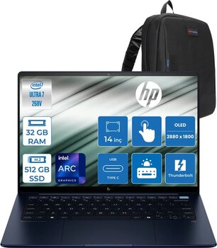 Hp Elitebook Ultra G1ı Aı Next Gen Intel® Core™ Ultra 7 268V 32Gb Ddr5 512Gb Ssd 14"2.8K (2880 X 1800), Oled, Touch, Ips 400 Nits 100% Dcı-P3 Freedos Dokunmatik Bilgisayar B69bfetf12+Zettaçanta