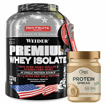 Weider Premium Whey Isolate 2300 Gr + Clean Powders Protein Spread Fındık Kreması Kombinasyonu