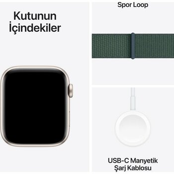 Apple Watch Se Gps + Cellular 40MM Starlight Aluminium Case With Lake Green Sport Loop - 35 - 48 mm