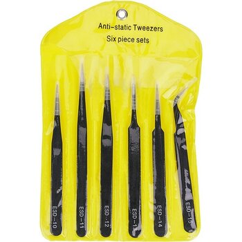 6 Parça Antistatik Paslanmaz Çelik Cımbız Seti, Elektronik ve Hobi Için - Seçenek 1