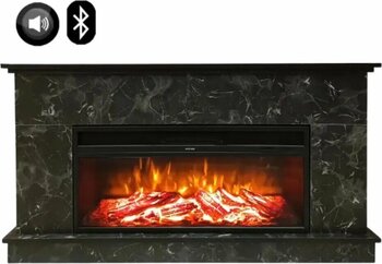 Dlc 1175ms Siyah Mermer Desen 1800 Watt Bluetooth Ve Ses Efektli Dekoratif Elektrikli Şömine